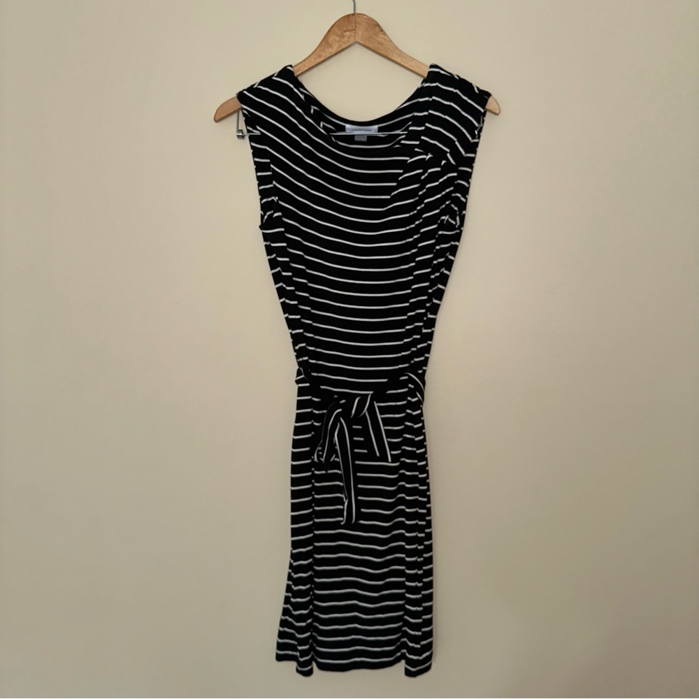 Calvin Klein Black and White Striped Dress